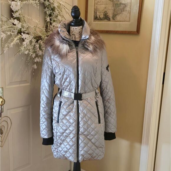 SAM EDELMAN METALLIC GOLD PUFFER JACKET - Picture 1 of 9